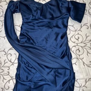 Fashion Nova Navy Satin Mini Dress